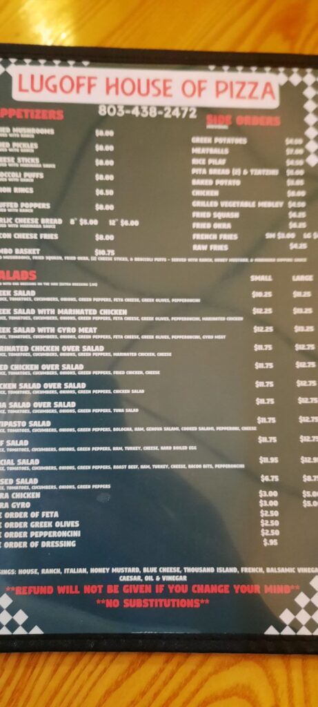 Lugoff House of Pizza & Subs Menu 8